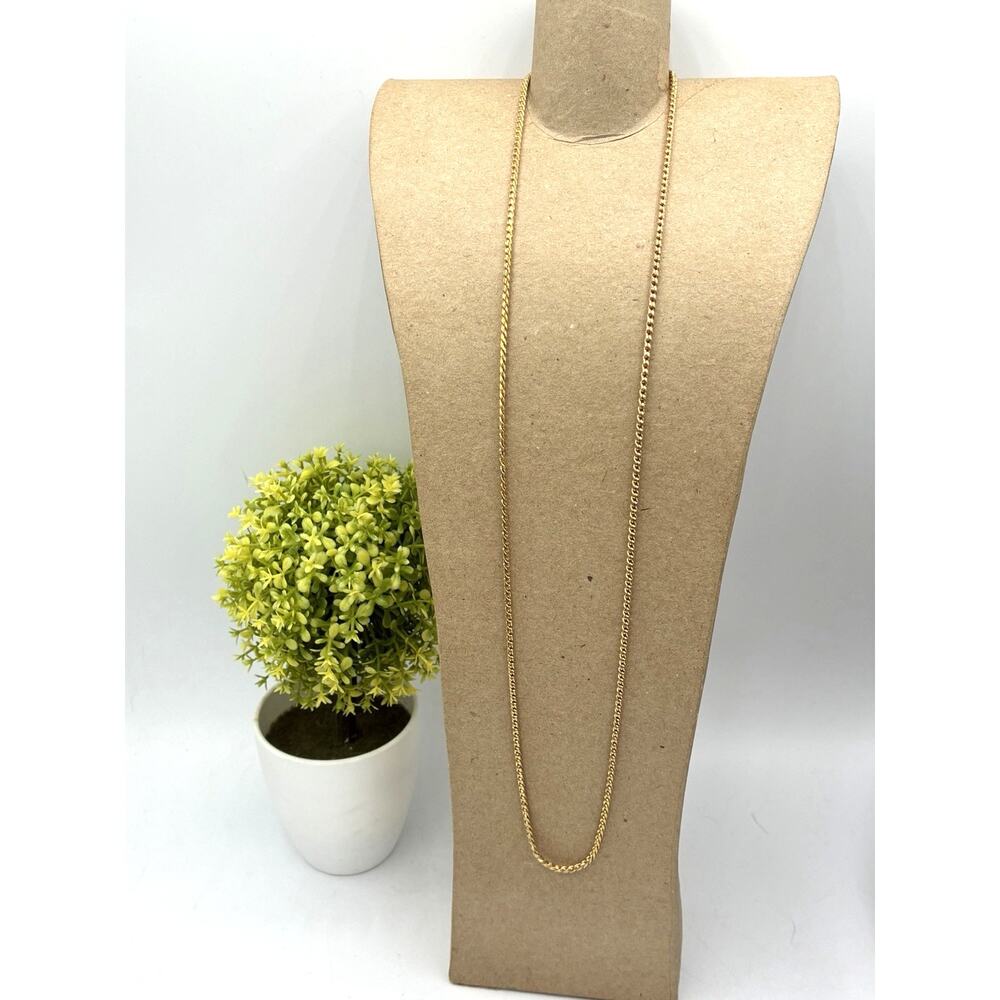 Direction One Gold Tone Wheat Chain Necklace Long Opera Signed Vintage